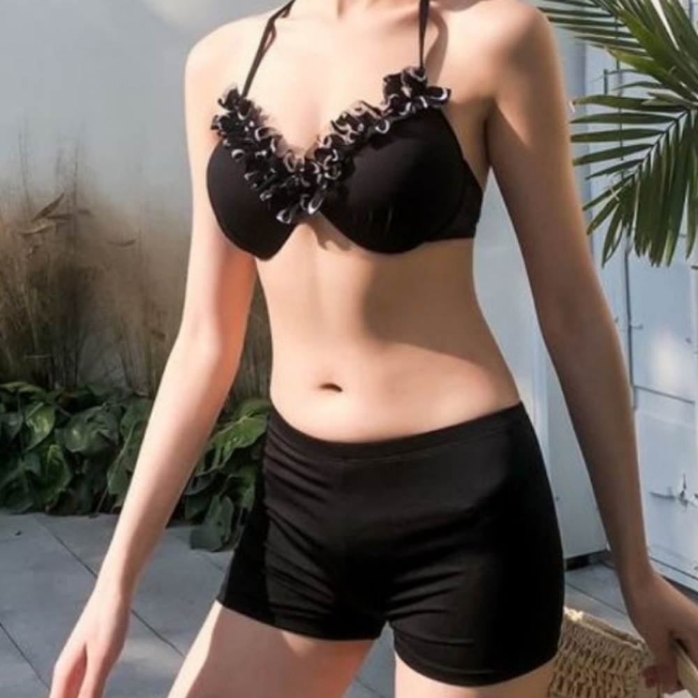 Black bikini with cover up